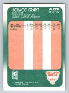 lot 134 image: Horace Grant RC 1988 Fleer #16 Vintage Rookie Basketball Card