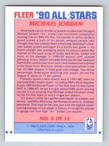 lot 157 image: Michael Jordan 1990 Fleer All-Stars #5 Insert Basketball Card