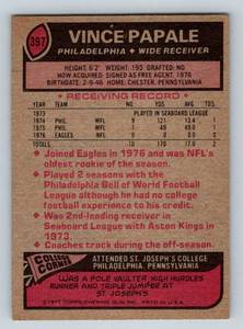 lot 194A image: Vince Paple RC 1977 Topps Football #397 Rookie Card, his only card, vintage