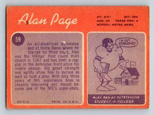 lot 201 image: Alan Page RC 1970 Topps #59 Minnesot Vikings Vintage Rookie Football Card