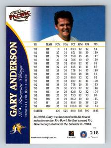 lot 213 image: Gary Anderson Auto Card 1999 Pacific #218 Minnesota Vikings Football