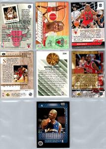 lot 160 image: MICHAEL JORDAN Seven Card Lot Basketball