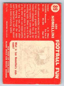 lot 207 image: 1958 Topps #89 Leo Nomellini HoFerVintage Football Card