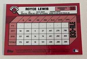lot 78 image: Royce Lewis Atomic Refractor 150 2019 Bowmans 30th Anniversary #B30-RLE Minnesota Twins Baseball Card