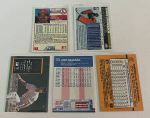 lot 79 image: 5 On-Card Auto Baseball - Jeff Reardon, Wally Backman, Tony Pena, Terry Steinbach, Brent Gates