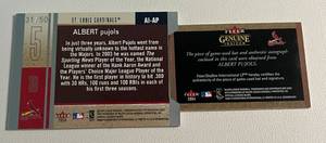 lot 1 image: Albert Pujols 50 Auto and Bat Relic 2004 Fleer Genuine Insider #AI-AP Rare Baseball Card