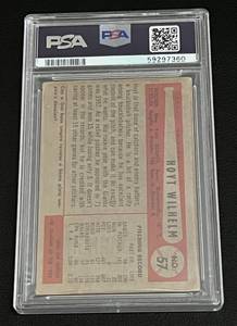 lot 19 image: 1954 Bowman Hoyt Wilhelm #57 PSA Graded 2 Good Vintage Baseball Card