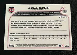 lot 47 image: Jhoan Duran RC Wave Refractor 2022 Topps Chrome #USC34 Minnesota Twins Baseball Card