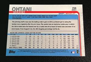 lot 100 image: 2019 Topps  Shohei Ohtani #250 Rookie Cup Baseball Card