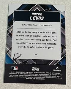 lot 105 image: Royce Lewis Gold Foil RC 2022 Topps #191 Rookie Minnesota Twins Baseball Card