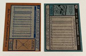 lot 107 image: Carl Yastrzemski 2 Card Lot Topps 1978 #40 and 1980 # 720 Vintage Baseball