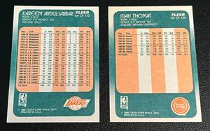 lot 164 image: Kareem Abdul-Jabbar  Isiah Thomas 1988 Topps Basketball Cards #64 anv #45 Vintage