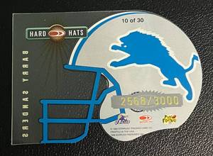 lot 204 image: Barry Sanders 3000 1999 Donruss Hard Hats Die Cut Rare Football Card - numbered 25683000