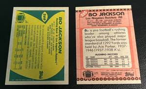 lot 235 image: Bo Jackson 2 Card Lot 1989 Topps #269 and 1990 #285 Rookie Football Cards