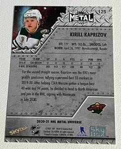 lot 242 image: Kirill Kaprizov Metal RC 2020-21 Metal Universe #125 Minnesota Wild Rookie Hockey Card
