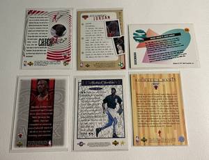 lot 148 image: Michael Jordan 6 Card Baseball and Basketball Lot (1)