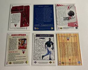 lot 159 image: Michael Jordan 6 Card Baseball and Basketball Lot (2)