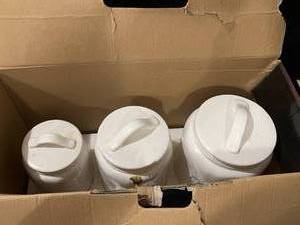 lot 34 image: 3 Piece Canister Set