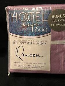 lot 18 image: NEW Plum Color 1600 Count Queen Bet Sheet Set -#2