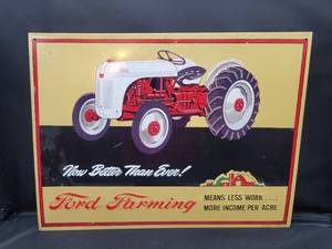 lot 727 image: FORD 8N Tractor Embossed Tin Sign - 16 x 12