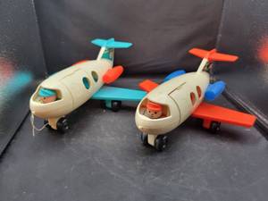 lot 854 image: (2) Vintage Fisher-Price Airplanes with Pilots