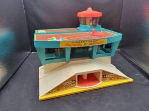 lot 857 image: 1972 Fisher-Price Play Family Airport with Original Box