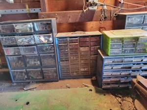 lot 217 image: (5) Parts Organizers FULL of Hardware and More