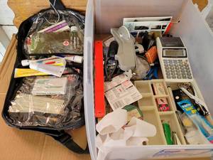 lot 319 image: Lot of Office Supplies and First Aid Kit