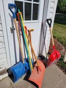 lot 341 image: Shovels, Walking Stick, Broom and More