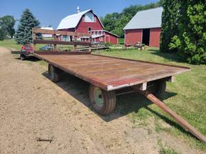 lot 5 image: Hay Wagon with David Bradley Running Gear - Deck is 8 x 14