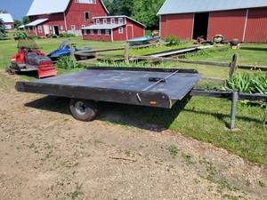 lot 6 image: Snowmobile Trailer with Steel Deck - 74 wide x 9 Long - NO TITLE