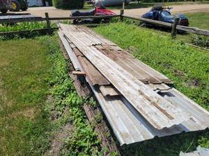 lot 24 image: Lot of Assorted Metal Sheets - Approx. 17 Sheets - Lengths from 10 to 18 - Most is 38 Wide