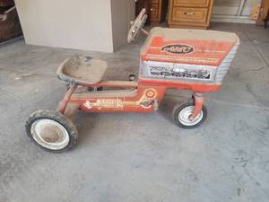 lot 30 image: Vintage AMC Pressed Steel Pedal Tractor - Found in Loft of the Barn - Pedals and Steers