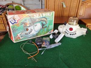 lot 361 image: 1975 GI JOE Fantastic Sea Wolf Remote Control Submarine with Original Box