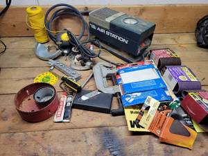 lot 384 image: Black & Decker Air Station, Sandpaper, Tube Flaring Kit and More