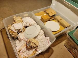 lot 603 image: (2) Totes of Assorted Ceramics for Painting - Totes Included