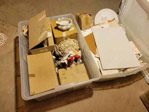 lot 605 image: (2) Totes of Assorted Ceramics for Painting - Totes Included