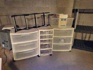lot 611 image: Lot of Assorted Poly Storage Cabinets