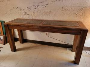lot 520 image: Sideboard Table with Glass Inlays