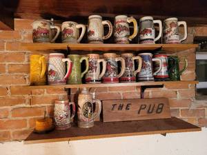lot 615 image: Collection of (17) Beer Steins and The Pub Wood Plaque