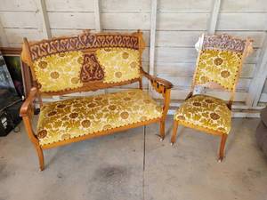 lot 110 image: Antique Settee and Chair