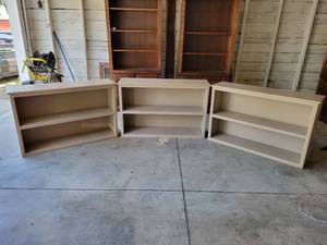 lot 353 image: (3) Painted Wood Bookshelves