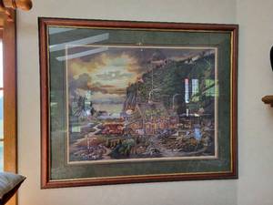 lot 162 image: Charles Wysocki Moonlight and Roses in Olde Maine Framed Print - Signed by Elizabeth Wysocki and Numbered 4801500