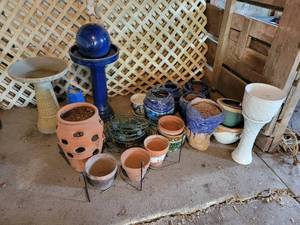 lot 438 image: Large Lot of Ceramic Pots and Birdbaths