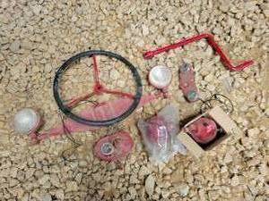 lot 485 image: Farmall H Parts - Lightbar, Gauges, Air Cleaner Cap, Extra Light, Crank Bar, Steering Wheel