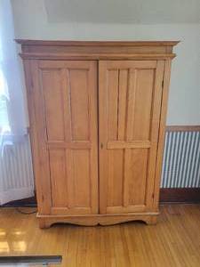 lot 178 image: Antique Solid Wood Armoire