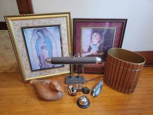 lot 188 image: Pair of Prints, Vintage Office Items, and Collectible Ducks