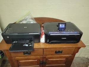 lot 518 image: Canon Pixma MG5320 Printer with Ink Tanks and HP DeskJet F4480 - Both Power on