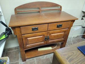 lot 519 image: Solid Wood Sideboard and Contents