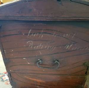 lot 4 image: Antique 1839 Painted Swedish Immigrant Trunk